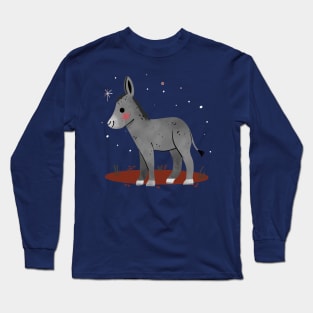 Donkey Painting Hand Drawn Long Sleeve T-Shirt